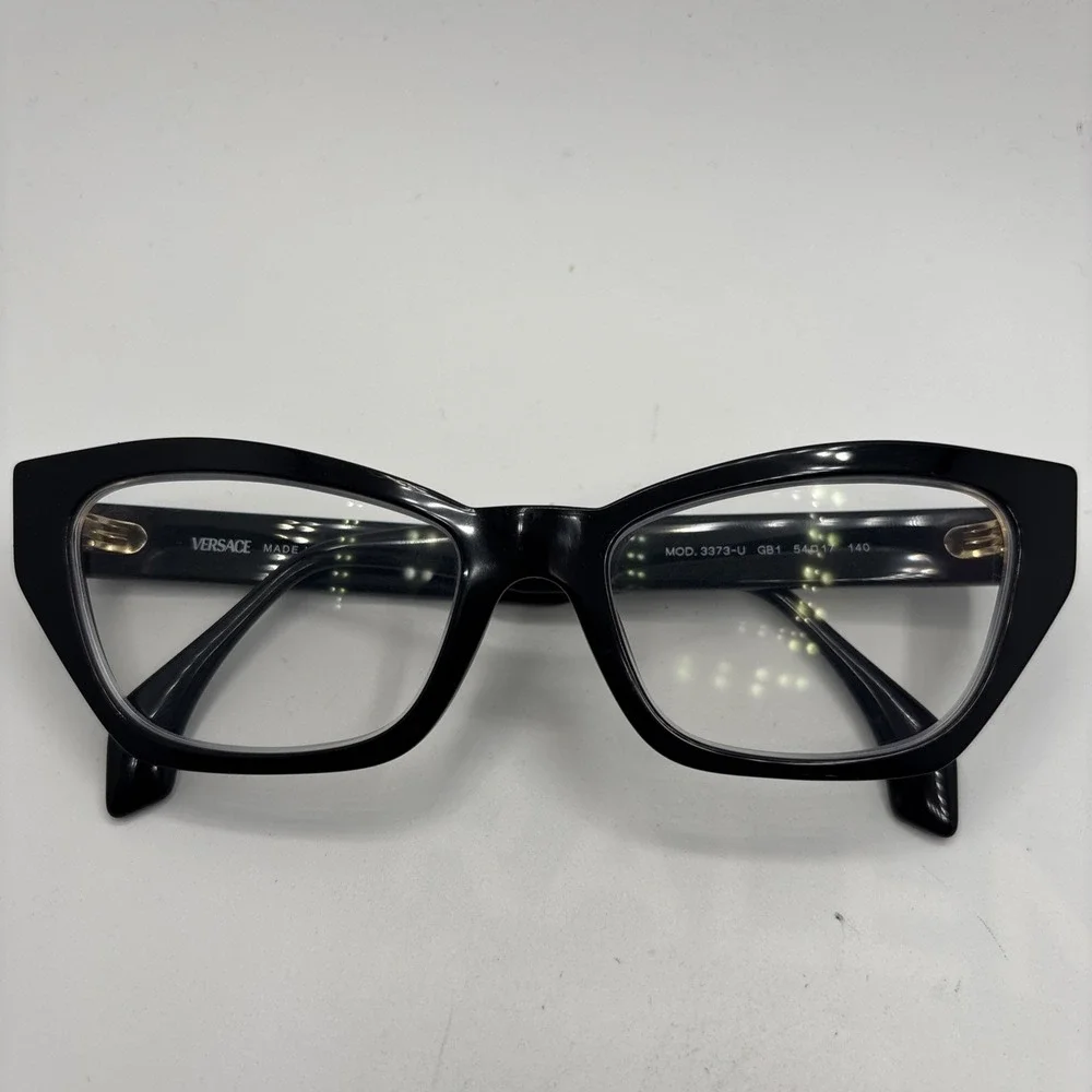 Versace Eyeglasses Frames MOD.3373-U GB1 Shiny Black Cat Eye 54-17-140mm #455